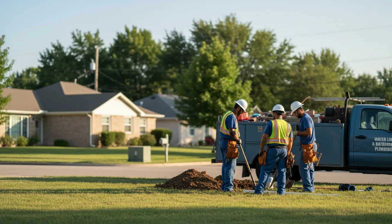 Residential water line and bathroom plumbing service in Winigan, MO